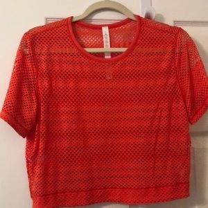 Lululemon Orange Mesh Coverup Top